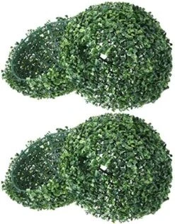 ABOOFAN Artificial Plant Topiary Ball Decorative Faux Boxwood Balls Green Grass Plant Ball Spheres For Backyard Balcony Garden Restaurant Valentines Day Wedding Party Decor 36cm -Green Leaf Store 61YX53o7g L. AC