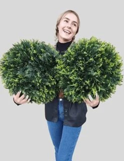 365 Curb Appeal Set Of 2 Large Topiary Balls (Better Than A Boxwood) 17 365 Curb Appeal Set Of 2 Large Topiary Balls (Better Than A Boxwood) -Green Leaf Store 61axqDQywgL. AC