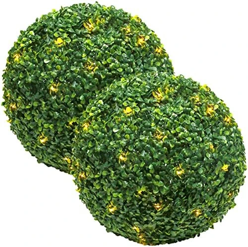 AILANDA 2 PCS 16 Inch Artificial Plant Topiary Ball For Outdoor UV Resistant Garden Spheres Decorative With 8 Layers Leaves Faux Boxwood Balls For Backyard, Balcony, Porch, Wedding And Home Décor 6 AILANDA 2 PCS 16 Inch Artificial Plant Topiary Ball For Outdoor UV Resistant Garden Spheres Decorative With 8 Layers Leaves Faux Boxwood Balls For Backyard, Balcony, Porch, Wedding And Home Décor - Image 6