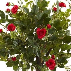 Nearly Natural 3ft. Rose Topiary Silk Trees Red -Green Leaf Store 61c1MbOKjqL