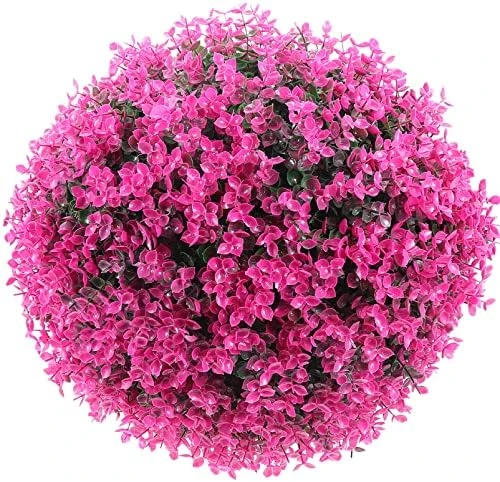 VOSAREA Artificial Topiary Plant Ball Eucalyptus Leaf Decorative Ball Decorative Topiary Balls For Garden Backyard Balcony Wedding (Purple) 8 VOSAREA Artificial Topiary Plant Ball Eucalyptus Leaf Decorative Ball Decorative Topiary Balls For Garden Backyard Balcony Wedding (Purple) - Image 8