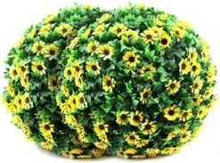 Sunnyglade 2 PCS 15.7 Inch 3 Layers Artificial Plant Topiary Ball Faux Boxwood Decorative Balls For Backyard, Balcony,Garden, Wedding And Home Décor -Green Leaf Store 61dpDM8AAuL. AC