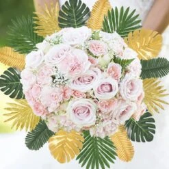 77 Pieces 9 Kinds Artificial Palm Leaves For Tropical Party Decorations Golden Tropical Leaves With Stems Jungle Leaves Decoration Hawaiian Party Beach Baby Shower Wedding Birthday Decorations -Green Leaf Store 61flaRr5xPL