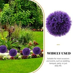 EXCEART Faux Foliage Artificial Topiary Balls Ceiling Topiary Ball Eucalyptus Leaf Grass Ball Faux Decorative Balls For Backyard Balcony Garden Wedding And Home Purple Decorative Boxwood 7 EXCEART Faux Foliage Artificial Topiary Balls Ceiling Topiary Ball Eucalyptus Leaf Grass Ball Faux Decorative Balls For Backyard Balcony Garden Wedding And Home Purple Decorative Boxwood -Green Leaf Store 61gTdPi0tlL