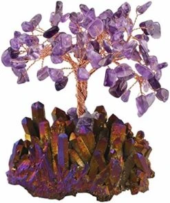 Mookaitedecor Amethyst Crystal Tree, Amethyst Cluster Crystals Base Bonsai Money Tree For Wealth And Luck -Green Leaf Store 61h2KdmqBPL. AC