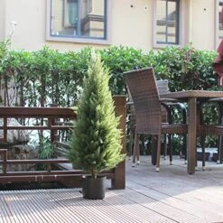 Two 3 Foot Outdoor Artificial Topiary Cedar Trees Artificial Potted Shrubs Potted UV Rated Plant 11 Two 3 Foot Outdoor Artificial Topiary Cedar Trees Artificial Potted Shrubs Potted UV Rated Plant -Green Leaf Store 61iS2iK6nCL