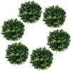 Azure Zone, Pack Of 6 4" Artificial Boxwood Topiary Ball Green Plant Balls Decorative Greenery Filler Ball For Garden Home -Green Leaf Store 61kKYpIJ1VL