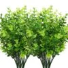 CEWOR 8pcs Artificial Greenery Plants Outdoor UV Resistant Fake Plastic Boxwood Shrubs Grass Stems For Home Wedding Courtyard Indoor And Outside Garden Porch Patio Window Box Farmhouse Decoration -Green Leaf Store 61kjkCsCgCL