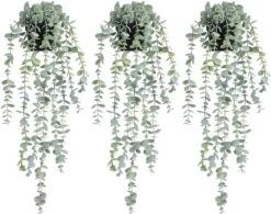 COCOBOO 1pcs Artificial Hanging Plants, Fake Potted Eucalyptus Faux Hanging Plant For Wall Room Home Indoor Outdoor Shelf Decor -Green Leaf Store 61knnb7UttL. AC