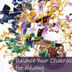 Chakra Tree Of Life - Large Healing Crystal & Stone Tree - Gemstone Bonsai For Feng Shui - Colorful Crystal & Gem Tree - Bless Your Life With Positive Energy -Green Leaf Store 61l43eGNCDL