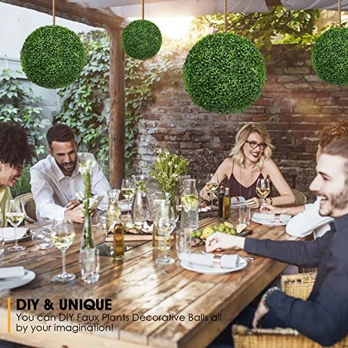 TTDMK 2 PCS 16 Inch Boxwood Balls With Ground Pegs And String, 4 Layers Artificial Plant Topiary Ball, UV Resistant Artificial Topiary Ball For Outdoor/Indoor, Garden, Front Porch, Wedding Décor 5 TTDMK 2 PCS 16 Inch Boxwood Balls With Ground Pegs And String, 4 Layers Artificial Plant Topiary Ball, UV Resistant Artificial Topiary Ball For Outdoor/Indoor, Garden, Front Porch, Wedding Décor - Image 5