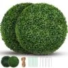 TTDMK 2 PCS 16 Inch Boxwood Balls With Ground Pegs And String, 4 Layers Artificial Plant Topiary Ball, UV Resistant Artificial Topiary Ball For Outdoor/Indoor, Garden, Front Porch, Wedding Décor 11 TTDMK 2 PCS 16 Inch Boxwood Balls With Ground Pegs And String, 4 Layers Artificial Plant Topiary Ball, UV Resistant Artificial Topiary Ball For Outdoor/Indoor, Garden, Front Porch, Wedding Décor -Green Leaf Store 61n5XlUUr9L