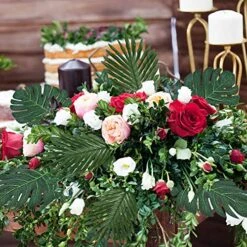 Auihiay 48 Pieces 4 Kinds Palm Leaves Tropical Leaves With Jungle Leaf Monstera Leaves Safari Leaf For Hawaiian Luau Party Jungle Beach Table Leave Decorations 7 Auihiay 48 Pieces 4 Kinds Palm Leaves Tropical Leaves With Jungle Leaf Monstera Leaves Safari Leaf For Hawaiian Luau Party Jungle Beach Table Leave Decorations -Green Leaf Store 61pERM33WaL