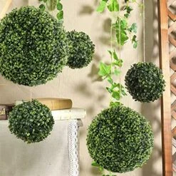 Coregreen Artificial Topiary Ball 2pcs 10in Fake Boxwood Plant Decorative Balls Faux Plants Garden Spheres Indoor Outdoor Front Porch Decor Home Wedding Birthday Christmas Party Decor (10in) -Green Leaf Store 61qyhFBeQhL