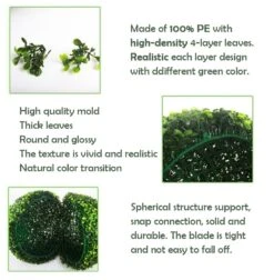 MYOYAY 4Pcs Artificial Topiary Ball 19 Inch And 9 Inch Outdoors 4 Layers Plant Topiary Ball Faux Boxwood Balls For Indoor Backyard Garden Wedding Décor -Green Leaf Store 61sYLiK1RAL