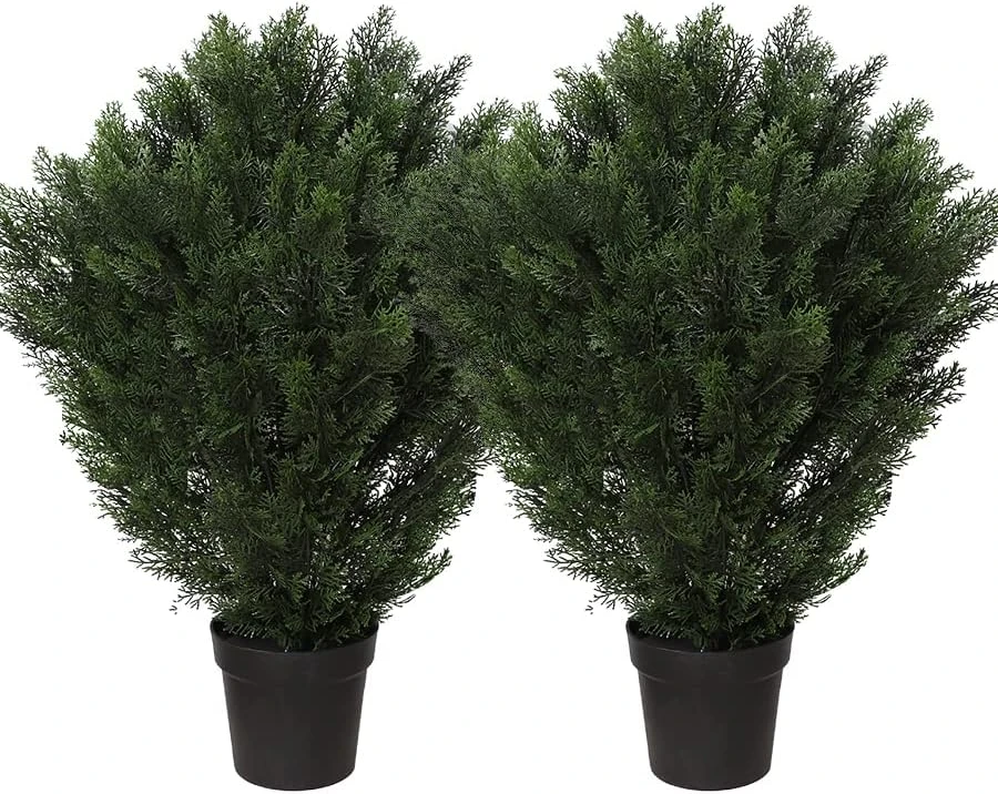 41 Inch Artificial Cedar Topiary Tree 3.4ft Faux Bushes Plant With Pot For Indoor/Outdoor 6 41 Inch Artificial Cedar Topiary Tree 3.4ft Faux Bushes Plant With Pot For Indoor/Outdoor - Image 6